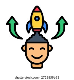Potenciar el icono potencial Ilustración vectorial de estilo de color lineal
