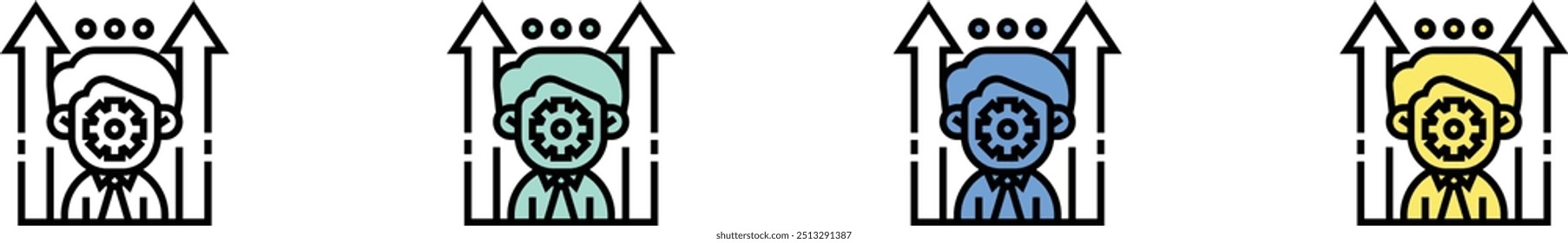 boosting potential icon. Outline, Green, Blue and Yellow Style Design Isolated On White Background
