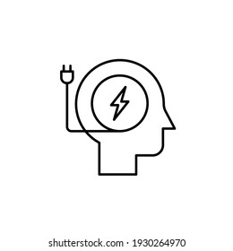 potenciando la ilustración del vector de icono potencial. estilo de línea de icono de negocio. aislado en fondo blanco