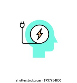 potenciando la ilustración del vector de icono potencial. diseño de iconos de color moderno. aislado en fondo blanco