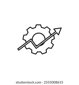 Boosting productivity icon Simple thin line flat symbol