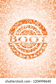 Boot abstract orange mosaic emblem