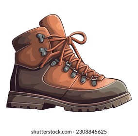 boot for adventure in nature over white