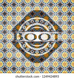 Boot arabesque style emblem. arabic decoration.