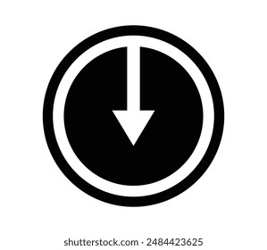 Boot arrow in white circle vector sign. Boot arrow vector icon
