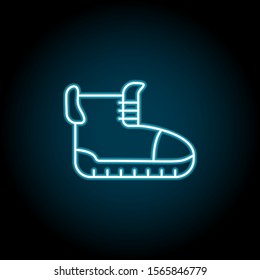 Boot blue neon icon. Simple thin line, outline vector of autumn icons for ui and ux, website or mobile application