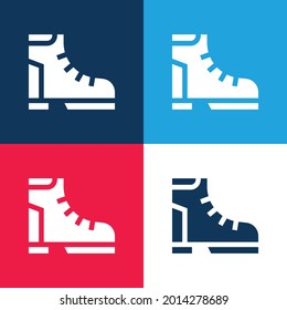 Minimaler Icon-Satz für Bootblau und Rot mit vier Farben