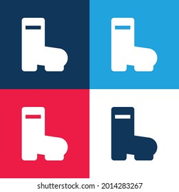 Juego de iconos mínimo de cuatro colores azul y rojo de arranque