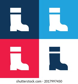 Minimaler Icon-Satz für Bootblau und Rot mit vier Farben
