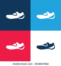 Juego de iconos mínimo de cuatro colores azul y rojo de arranque