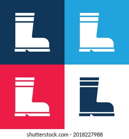 Juego de iconos mínimo de cuatro colores azul y rojo de arranque