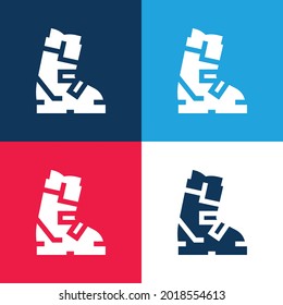 Juego de iconos mínimo de cuatro colores azul y rojo de arranque