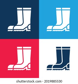Juego de iconos mínimo de cuatro colores azul y rojo de arranque