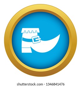 Boot with buckle icon blue vector isolated on white background for any design