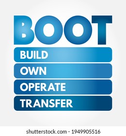 BOOT - Build Own Operate Transfer acronym, concept background