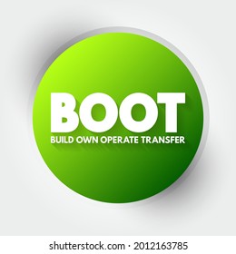 BOOT - Build Own Operate Transfer is a form of project delivery method, acronym concept background