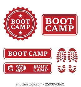 Boot Camp Badge and Sign Vector Collection