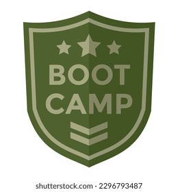 boot camp or bootcamp, airsoft patch, uniform, vector illustration 