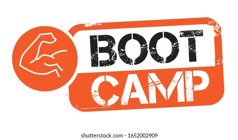 Boot Camp. Grunge Rubber Stamp On White Background. Design Element Vector Illustration Concept
