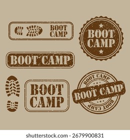 Boot Camp Rubber Stamps Vector