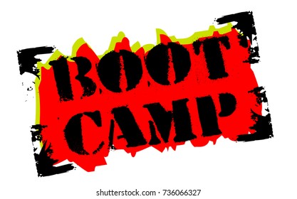 Boot camp sticker. Authentic design graphic stamp. Original series