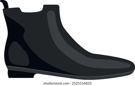 Boot cartoon icon. Black outdoor autumn shoe