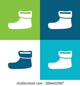 Boot For Christmas Flat four color minimal icon set