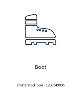 Boot concept line icon. Linear Boot concept outline symbol design. This simple element illustration can be used for web and mobile UI/UX.