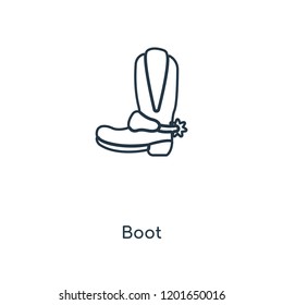 Boot concept line icon. Linear Boot concept outline symbol design. This simple element illustration can be used for web and mobile UI/UX.