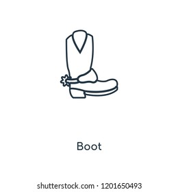 Boot concept line icon. Linear Boot concept outline symbol design. This simple element illustration can be used for web and mobile UI/UX.