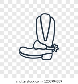 Boot concept vector linear icon isolated on transparent background, Boot concept transparency concept in outline style