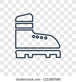 Boot concept vector linear icon isolated on transparent background, Boot concept transparency concept in outline style