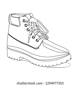 boot contour vector illustration