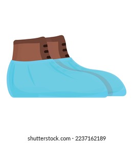 Boot cover icon cartoon vector. Medical protection. Sign man