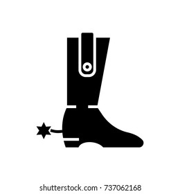 boot - cowboy icon, vector illustration, black sign on isolated background