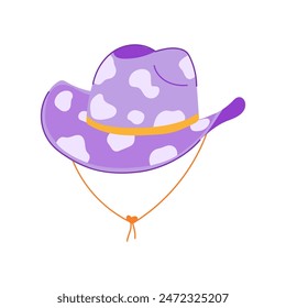 bota sombrero de vaquera de dibujos animados. disco country, rodeo de vaca, elemento lindo bota sombrero de vaquera signo. símbolo aislado Ilustración vectorial