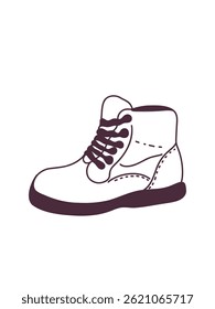 boot in doodle appearance, art vector illustration 