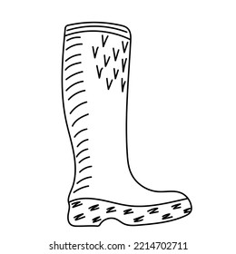 boot doodle sketch ,outline icon isolated vector