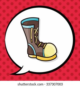 boot doodle, speech bubble