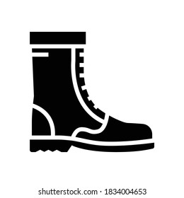 boot factory product glyph icon vector. boot factory product sign. isolated contour symbol black illustration