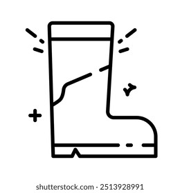 boot farming and gardening line icon vector. 