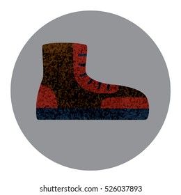Boot fat Icon with textured elements