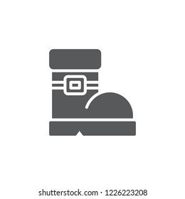 Boot filled flat icon. Sign for web and mobile design.
Vector illustration. Christmas, winter, holiday symbol.