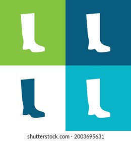 Boot Flat four color minimal icon set