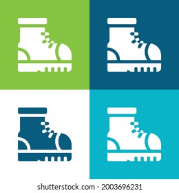 Boot Flat four color minimal icon set
