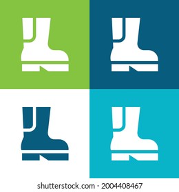 Boot Flat four color minimal icon set