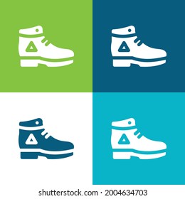 Boot Flat four color minimal icon set