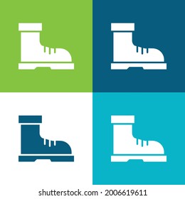 Boot Flat four color minimal icon set