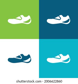 Boot Flat four color minimal icon set
