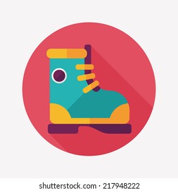 Boot flat icon with long shadow